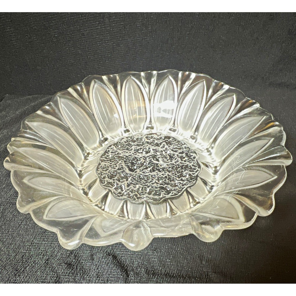 Mikasa Sunflower Frost 11" Centerpiece Bowl Pillar Candle Holder Serving Bowl